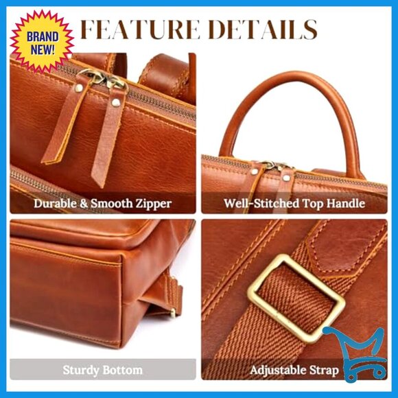 Small Leather Backpack RFID Anti-Theft Travel Bag Fits 13\